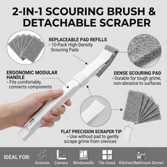 KOISHU crevice scrubber with pad attached for tough grime removal