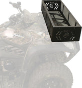 Kolpin front view of gear basket showing mounting hardware and durable finish benefit