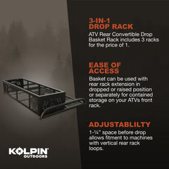 Kolpin installed in dropped rear position offering low-center hauling