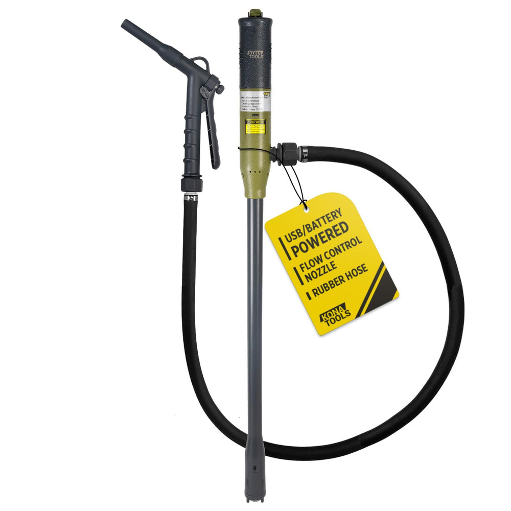 KONA TOOLS pump front view showing compact portable design and quick setup