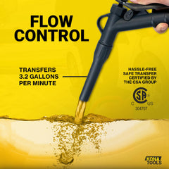 KONA TOOLS rubber discharge hose and 19-inch suction tube ready for use