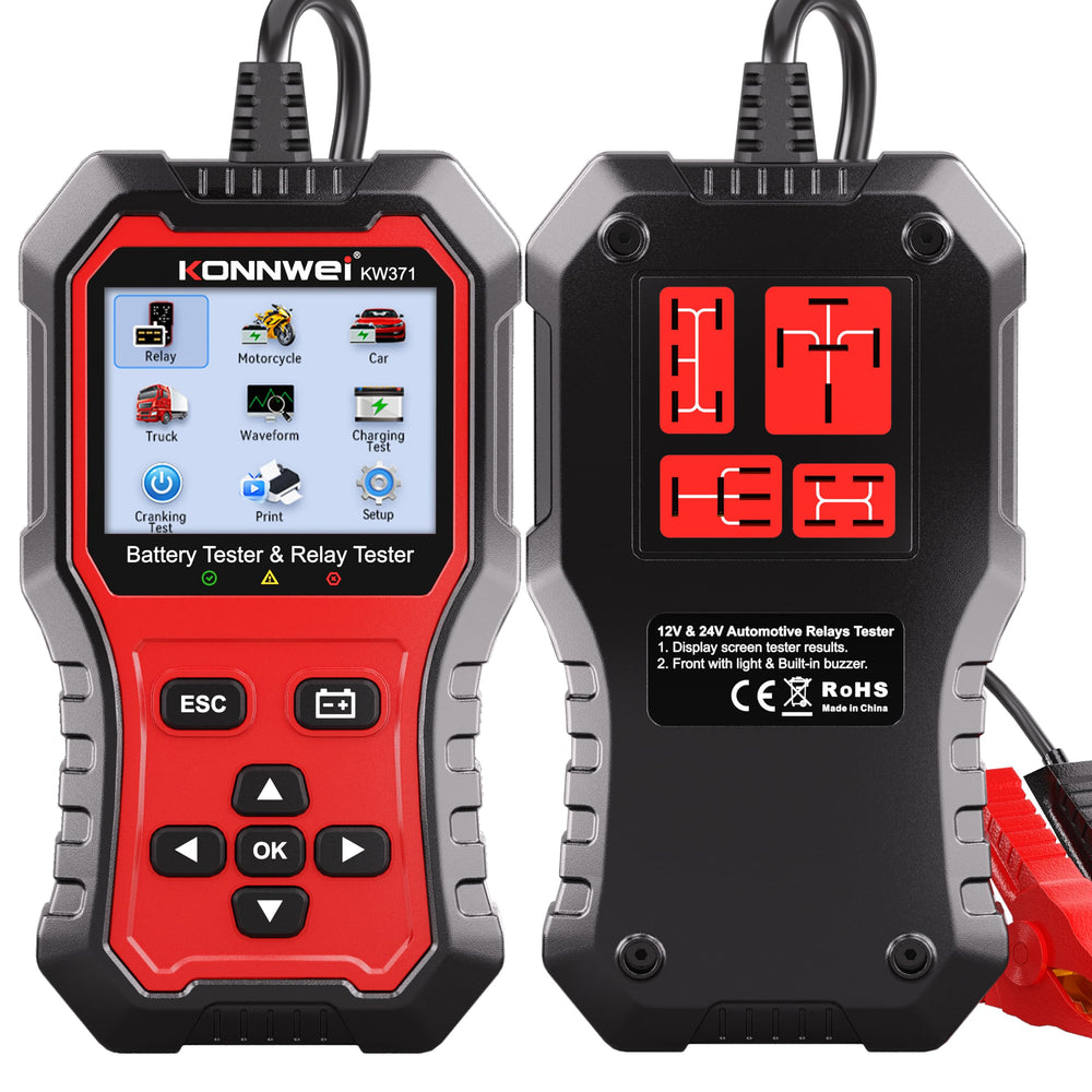 KONNWEI KW371 front panel view showing screen and buttons for fast diagnosis