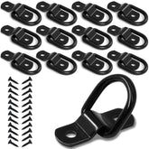 KOPKIO front view showing full 12-piece D-ring kit for reliable cargo anchoring