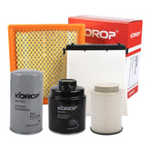 KOROP front packaging showing complete 6.7L Cummins filter kit and contents benefits