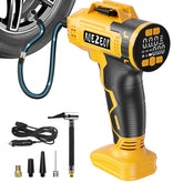 KOEZEOI front view of cordless inflator showing compact design and portability