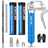 KRETLAW front view of mini grease gun showing compact design and portability