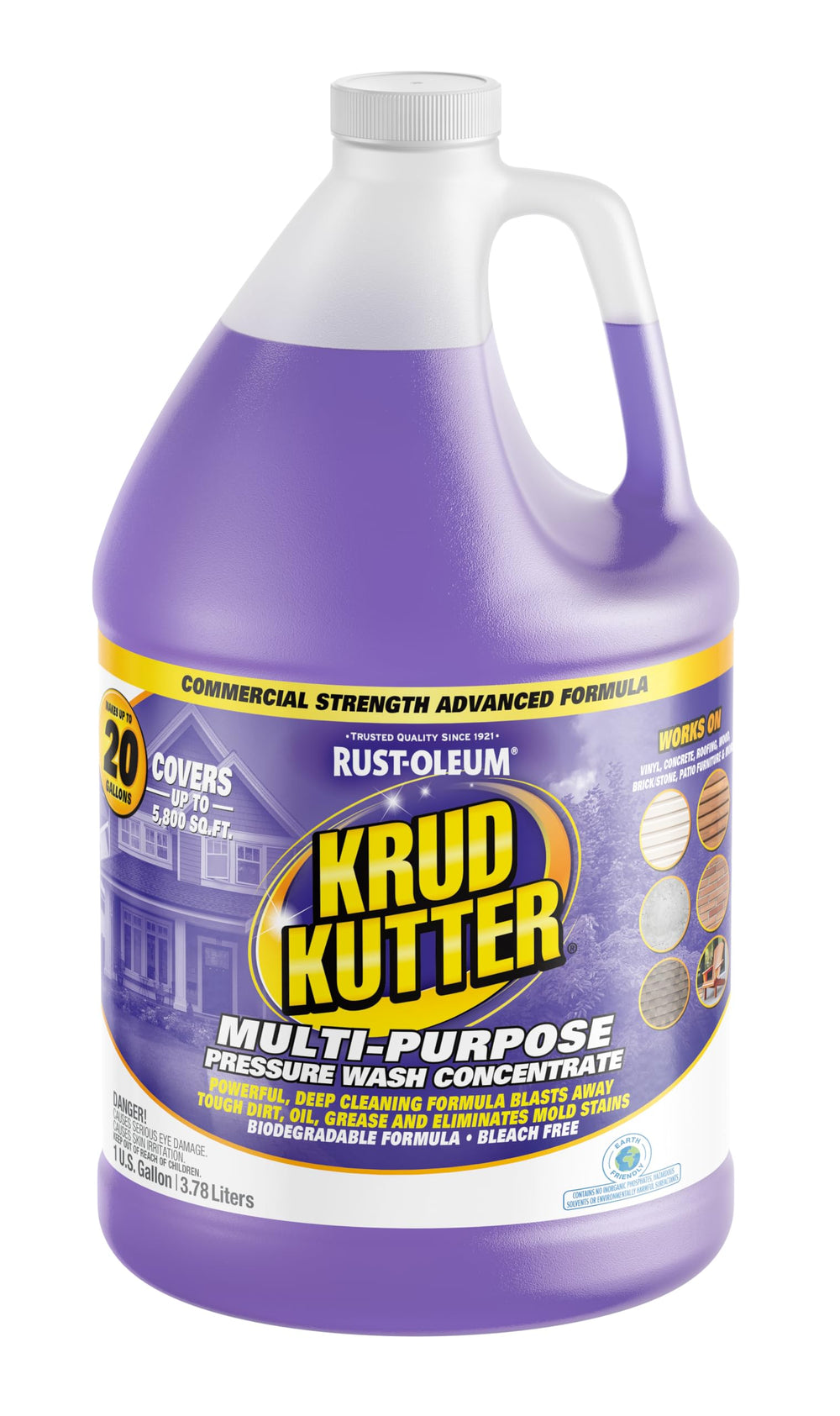 Krud Kutter 1-gallon bottle front label showing product name and benefits