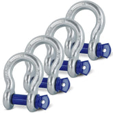 Krytonel front view of four D-ring shackles showing compact pack and quick deployment benefit