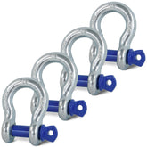 Krytonel front view of four D-ring shackles showing secure packaging and durability