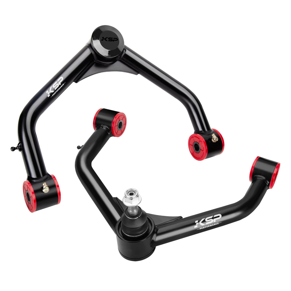 KSP PERFORMANCE front-facing control arm packaging showing ready-to-install parts and fitment clarity