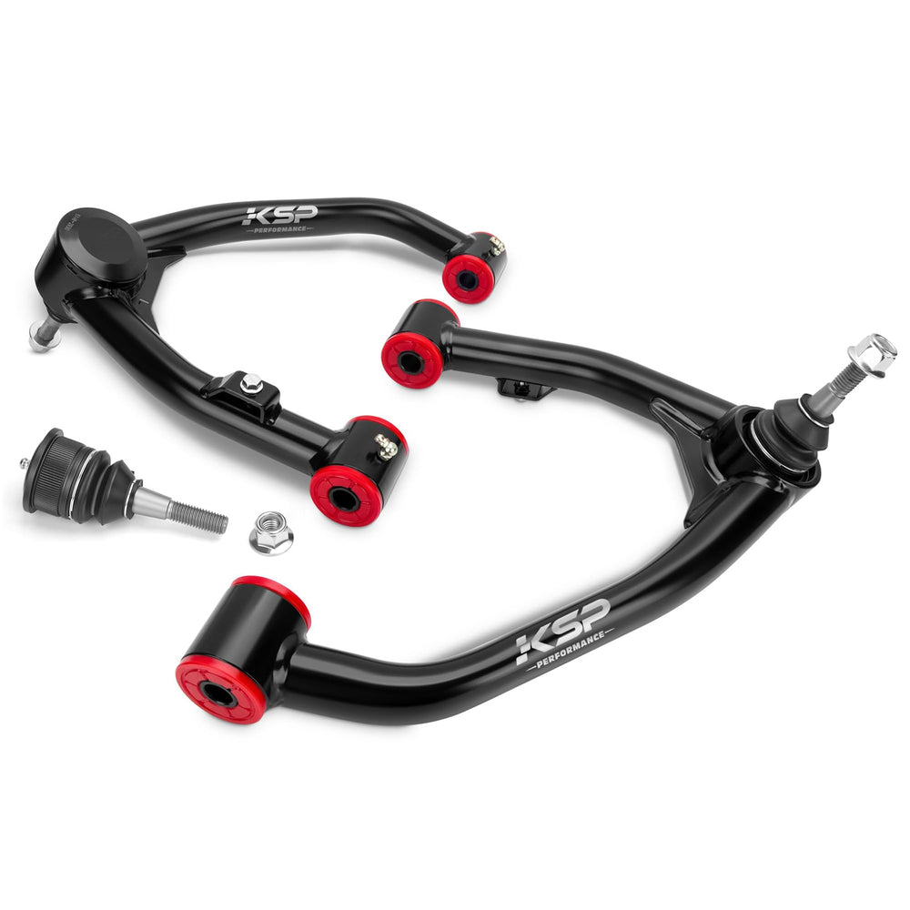 KSP PERFORMANCE control arm front packaging showing product and parts benefits