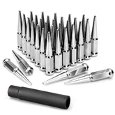 KSP front packaging of 32 chrome spike lug nuts shows complete set and socket