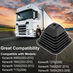 Kujunpao shifter boot installed in Kenworth cab for clean sealing