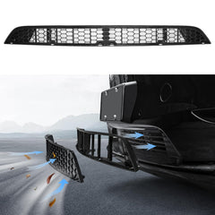 KUNIST grille mesh insert front view showing fit on Tesla Model Y for protection