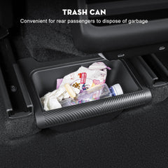 KUNIST in use holding cup and phone, provides organized rear-seat storage