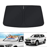 KUST front view installed on BMW X3 windshield showing full coverage benefit