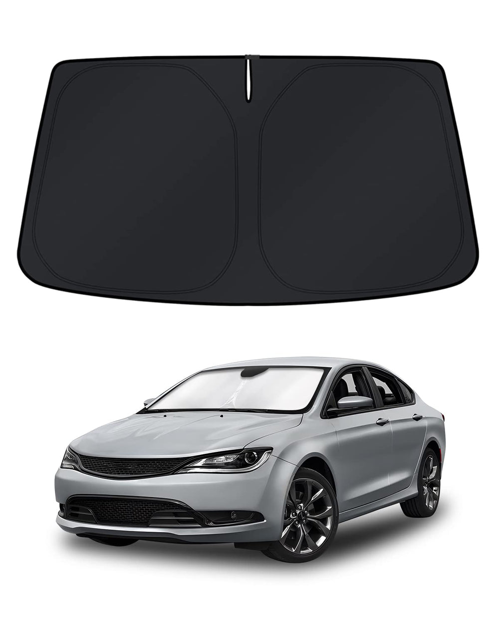 KUST front view on Chrysler 200 windshield showing full coverage and cooling benefit