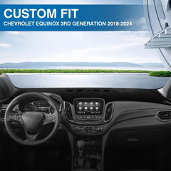 KUST installed dash cover in Equinox interior reducing windshield glare and sun exposure