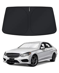 KUST windshield front view showing full E‑Class coverage and interior protection