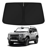 KUST front-fit on Land Cruiser windshield showing precise coverage and protection