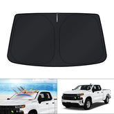 KUST front view of full windshield shade showing complete coverage and protection