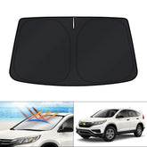 KUST front view of custom-fit CR-V sun shade showing full windshield coverage and easy fit