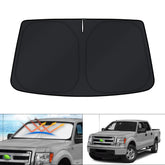 KUST front view of the shade showing perfect windshield coverage and sun protection