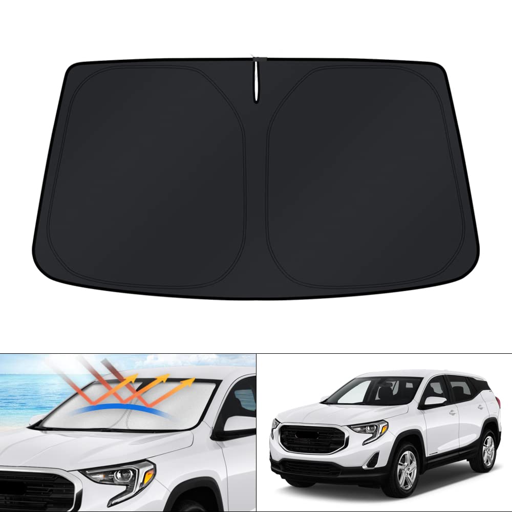 KUST front view of sun shade showing full windshield coverage and protection