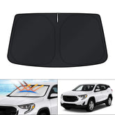 KUST front view of sun shade showing full windshield coverage and protection