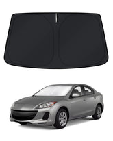 KUST front view of windshield shade packaging showing fit and protection