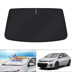 KUST front view of shade packaging showing Corolla custom-fit benefit