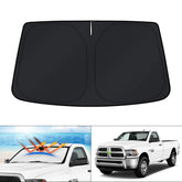 KUST front view of folded sun shade showing compact storage and quick access