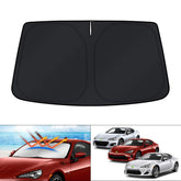 KUST front view fitted to windshield showing perfect fit and sun blocking benefit
