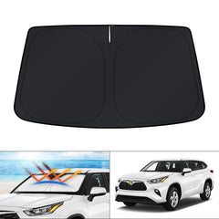 KUST front view installed on Highlander windshield blocking sun
