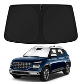 KUST front view of sun shade packaging shows vehicle-specific fit and easy use