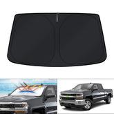 KUST front view of sun shade showing full windshield coverage and neat fit