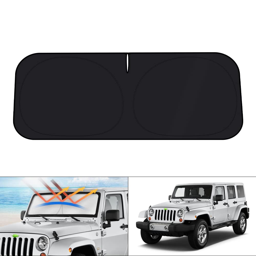 KUST front windshield sun shade showing full coverage and clean fit