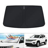 KUST front view of sun shade showing full windshield coverage and neat fit