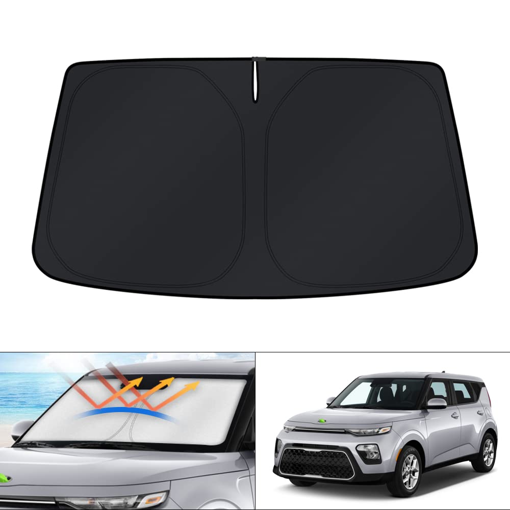 KUST front view on Kia Soul windshield showing full coverage and protection