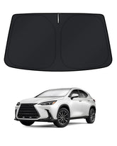 KUST front view of shade packaging showing fit for Lexus NX and easy benefits