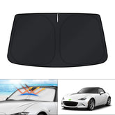 KUST front view on MX-5 windshield showing full coverage and sun protection