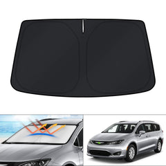 KUST front view of packaged sun shade showing model labeling and fit benefit