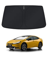 KUST front view of custom-fit Prius sun shade showing full windshield coverage and protection