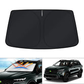 KUST sun shade front packaging showing fit and branding benefit keeps cabin cooler