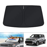 KUST front view of full windshield shade showing complete coverage benefit