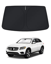 KUST front view of custom GLC 300 windshield shade showing full coverage and protection