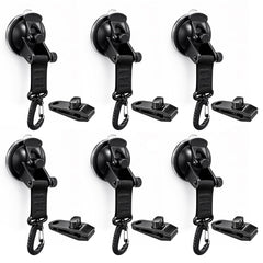 KVNTOOLS front pack showing six suction hooks and tarp clips, convenient kit