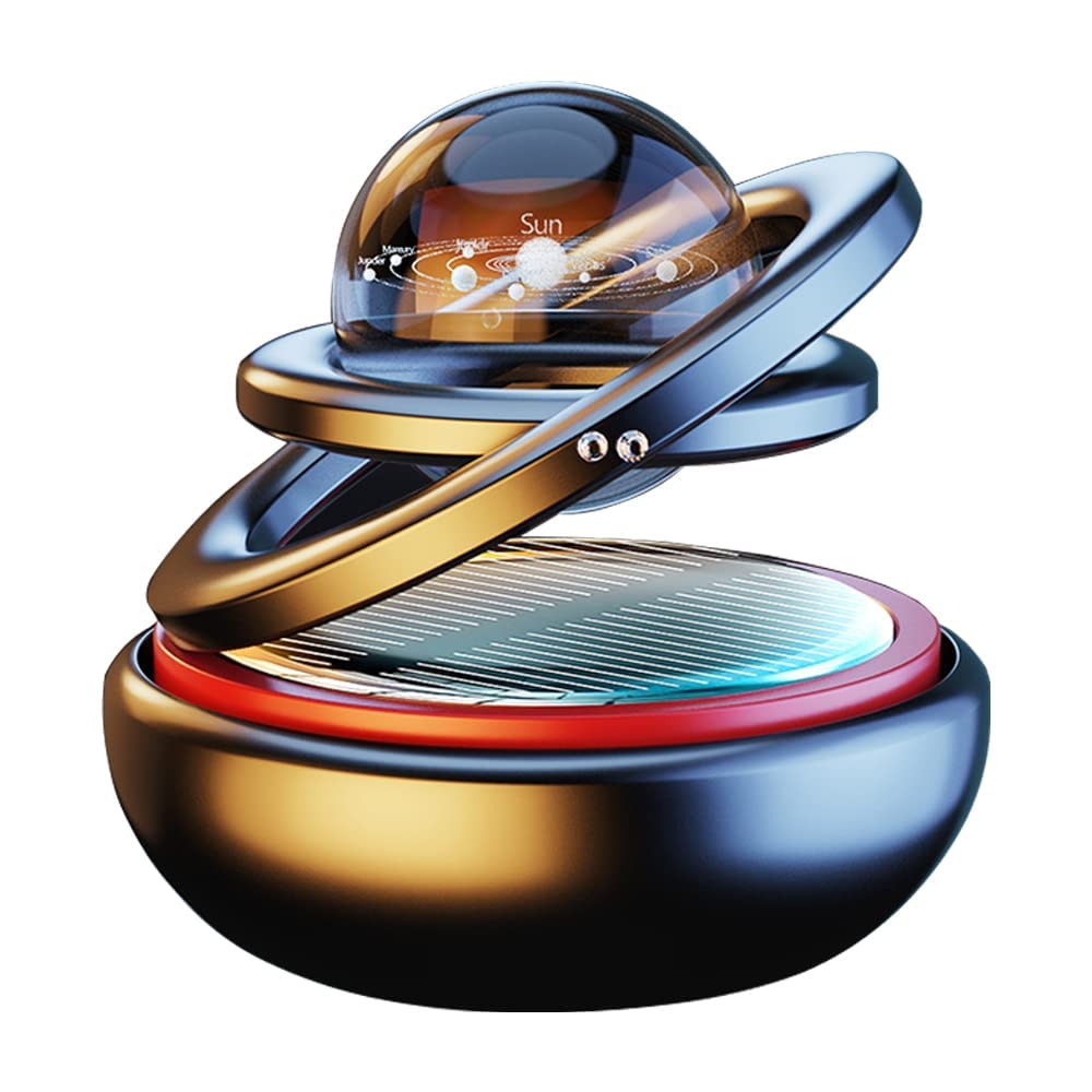 Kwak’s dashboard front view showing elegant spinning globe and subtle scent benefit