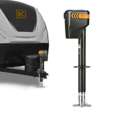 KYX electric trailer jack front view showing sturdy frame and quick hitching