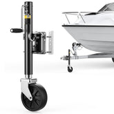 KYX front view of assembled trailer jack showing compact fold and sturdy support